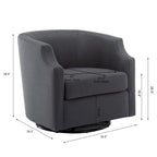 Swivel Glider Barrel Chair For Living Room