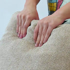 Grand canapé sectionnel modulable réversible en lin en U avec 2 poufs