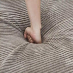 Grand canapé sectionnel modulable réversible en lin en U avec 2 poufs