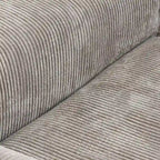 Grand canapé sectionnel modulable réversible en lin en U avec 2 poufs