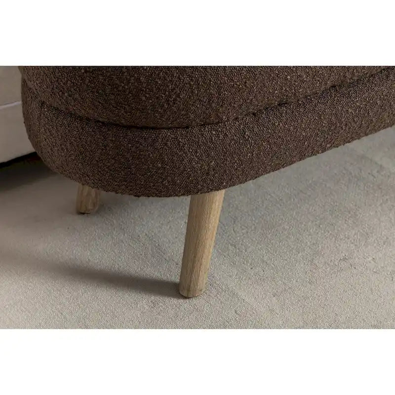 Boucle Fabric Storage Bench For Living Room Bedroom Indoor