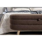 Boucle Fabric Storage Bench For Living Room Bedroom Indoor