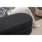 Boucle Fabric Storage Bench For Living Room Bedroom Indoor