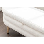Boucle Fabric Storage Bench For Living Room Bedroom Indoor