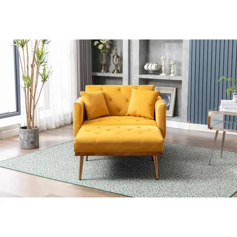 Chaise lounge chair/accent chair,Curved edges, padded with thick foam and upholstered with high-quality fabric