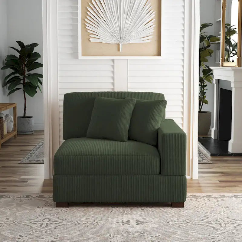 Modern Modular Sectional Sofa Corduroy Chaise Lounges