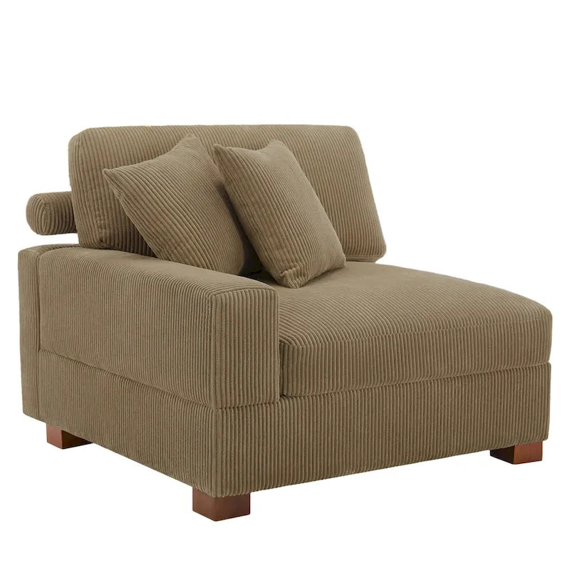 Modern Modular Sectional Sofa Corduroy Chaise Lounges