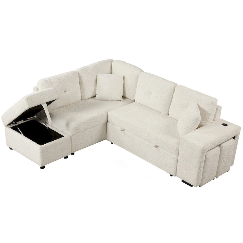87,7 Canapé lit d'angle convertible avec méridienne