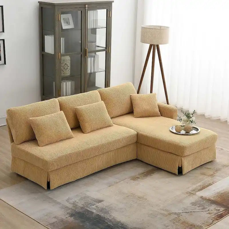 L-shaped Sofa Couch Bed Modern Reversible Sectional Sofa with Storage Chaise for Living Room