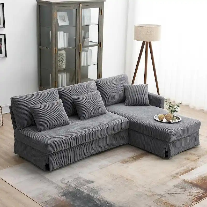 L-shaped Sofa Couch Bed Modern Reversible Sectional Sofa with Storage Chaise for Living Room