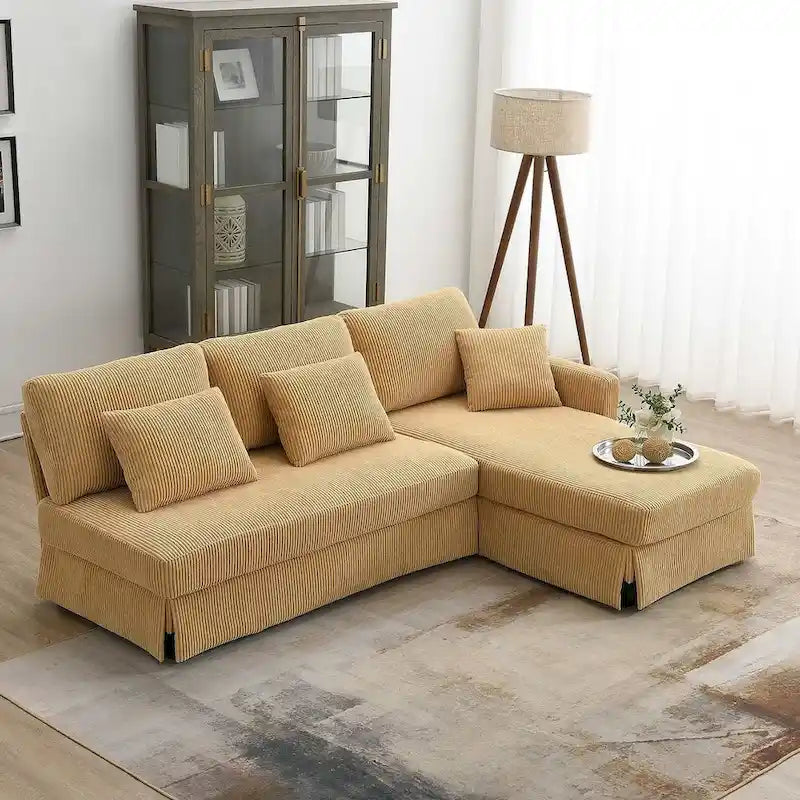 L-shaped Sofa Couch Bed Modern Reversible Sectional Sofa with Storage Chaise for Living Room