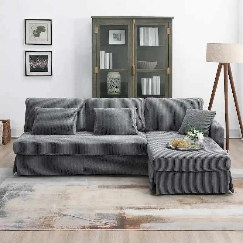 L-shaped Sofa Couch Bed Modern Reversible Sectional Sofa with Storage Chaise for Living Room
