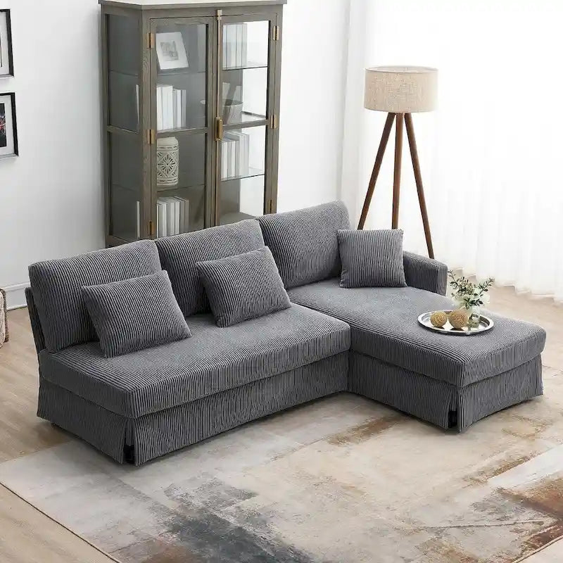 L-shaped Sofa Couch Bed Modern Reversible Sectional Sofa with Storage Chaise for Living Room