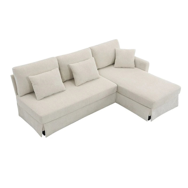 L-shaped Sofa Couch Bed Modern Reversible Sectional Sofa with Storage Chaise for Living Room