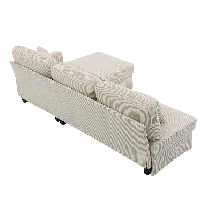 L-shaped Sofa Couch Bed Modern Reversible Sectional Sofa with Storage Chaise for Living Room