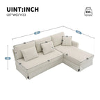 L-shaped Sofa Couch Bed Modern Reversible Sectional Sofa with Storage Chaise for Living Room