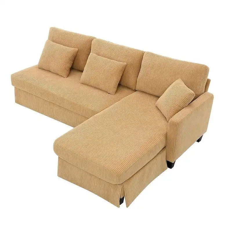 L-shaped Sofa Couch Bed Modern Reversible Sectional Sofa with Storage Chaise for Living Room