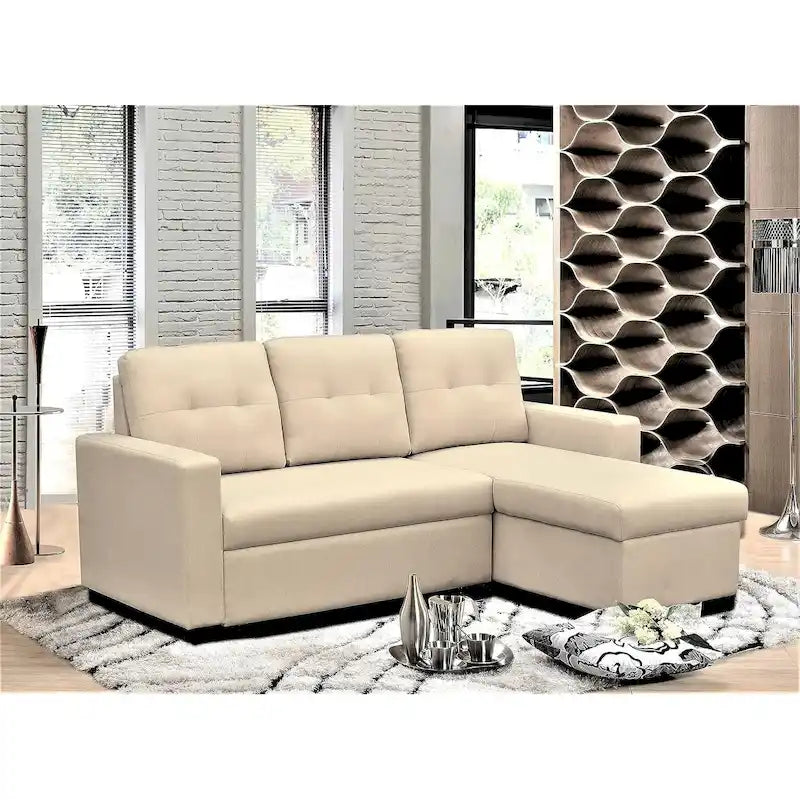 Canapé-lit sectionnel convertible en L US Pride Furniture 79,92 pouces - Meuble d'appartement élégant