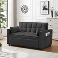 3 in 1 Convertible Velvet Sofa Couch w/Pullout Bed and Reclining Backres