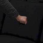 112-inch L-shaped 7-seat Modular Sectional Sofa with Ottoman and Three Pillows - 112W x 87D x 33H