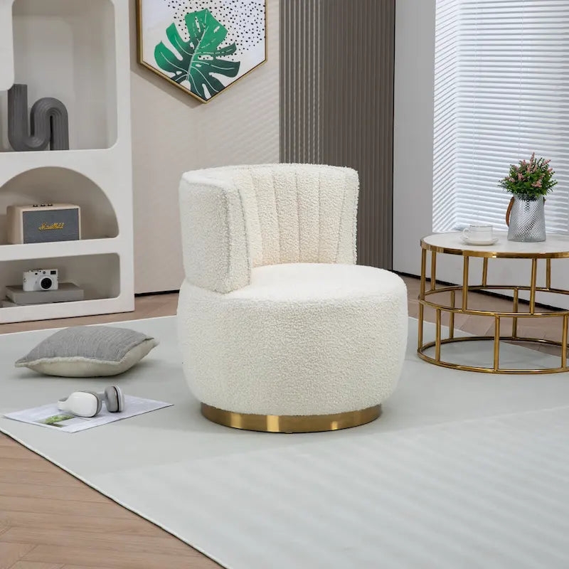 360 Degree Swivel Cuddle Barrel Accent Sofa Chairs
