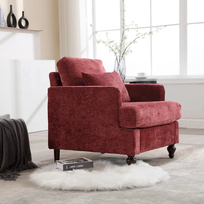 Wood Frame Armchair,Modern Accent Chair Lounge Chair for Living Room