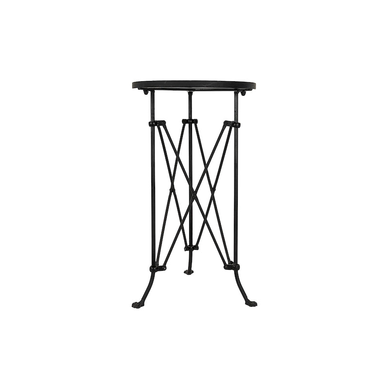 Table d'appoint ronde en métal avec pieds griffes