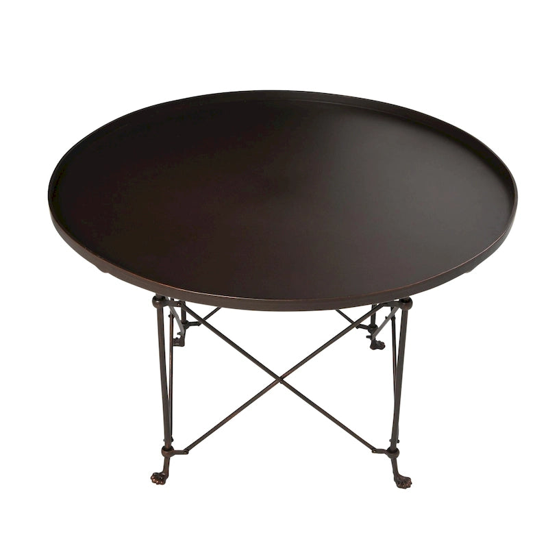 Table d'appoint ronde en métal avec pieds griffes