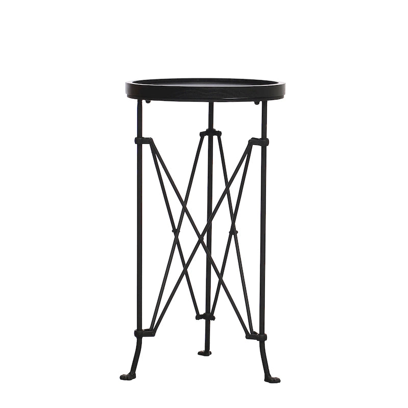 Table d'appoint ronde en métal avec pieds griffes