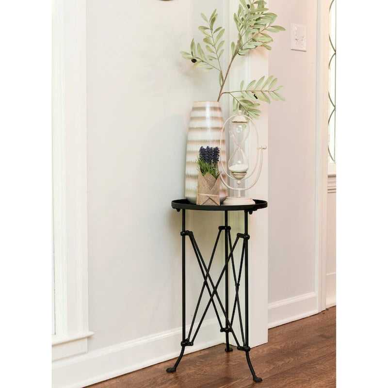 Table d'appoint ronde en métal avec pieds griffes