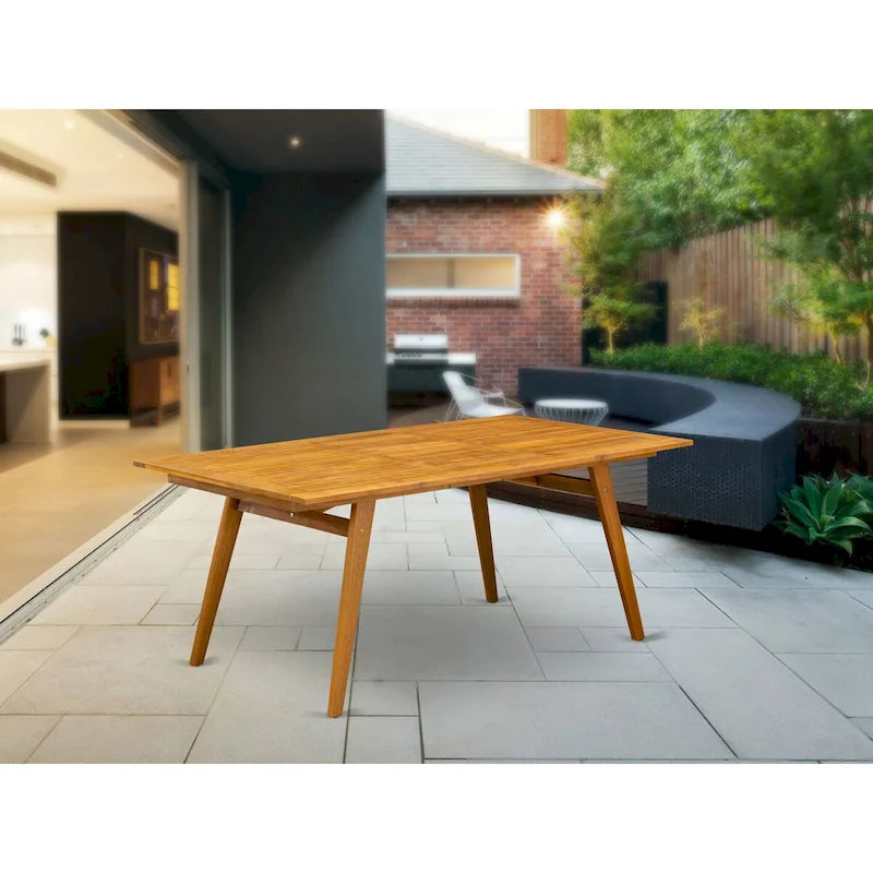 BDETRNA Modern Coffee Table and Rectangular Top with Wood 4 legs - Natural Oil Finish