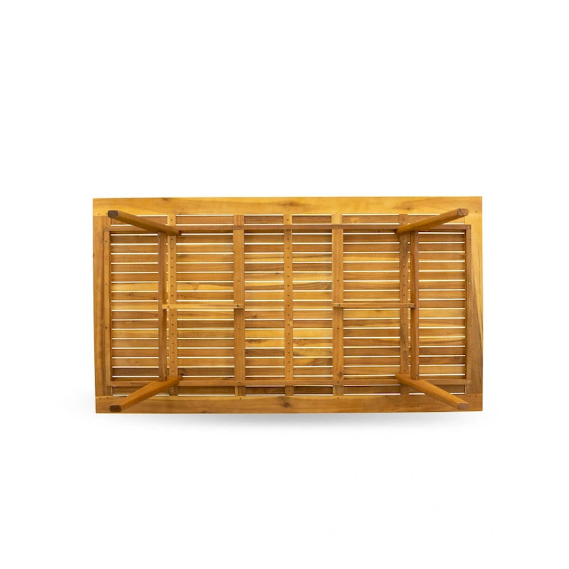 BDETRNA Modern Coffee Table and Rectangular Top with Wood 4 legs - Natural Oil Finish