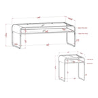 Ensemble de table basse 2 pièces Watler Contemporary Gold 1 étagère avec dessus en verre de 48 pouces par Furniture of America
