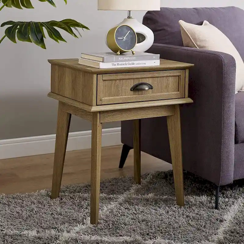 Table d'appoint haute Caffoz avec tiroir à extension complète et hub USB