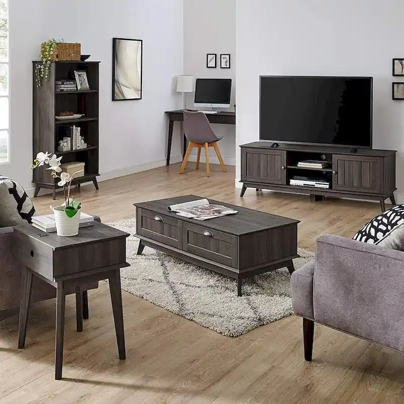 Table d'appoint haute Caffoz avec tiroir à extension complète et hub USB