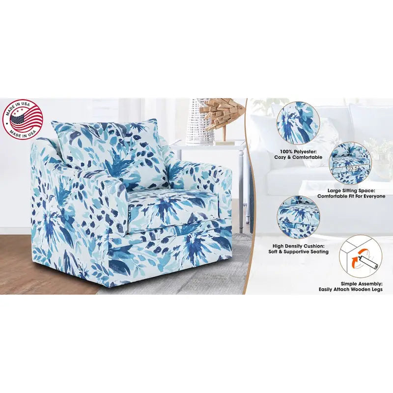 Fauteuil pivotant Anatasia Pillow Back de New Classic Furniture, fabriqué aux États-Unis