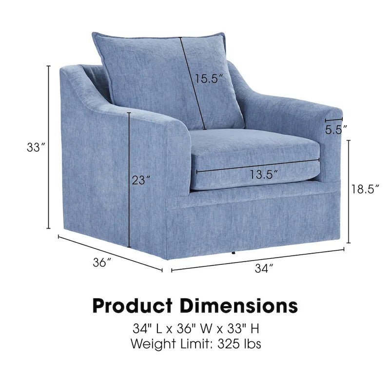 Fauteuil pivotant Anatasia Pillow Back de New Classic Furniture, fabriqué aux États-Unis
