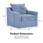 Fauteuil pivotant Anatasia Pillow Back de New Classic Furniture, fabriqué aux États-Unis