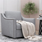 Swivel Accent Chairs for Living Room, 360 Degree Barrel Chairs Arm Chairs for Bedroom Living Room Chair Bedroom Chair