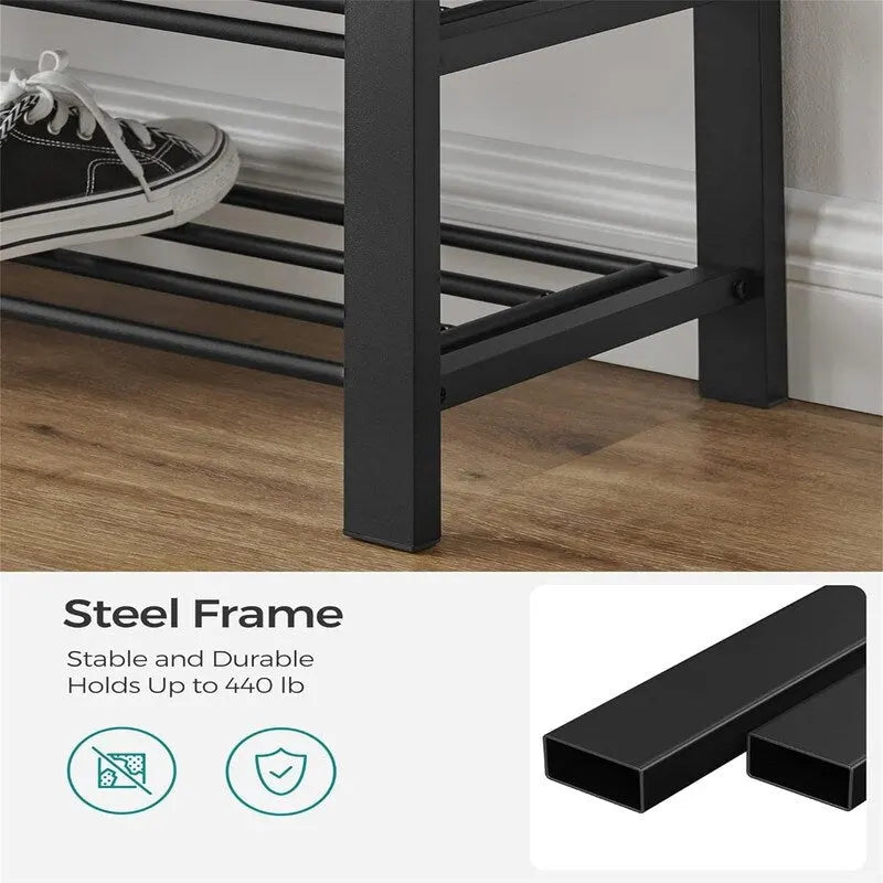 3-Tier Shoe Rack for Entryway - 12.2D x 31.9W x 19.3H