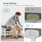 3-Tier Shoe Rack for Entryway - 12.2D x 31.9W x 19.3H