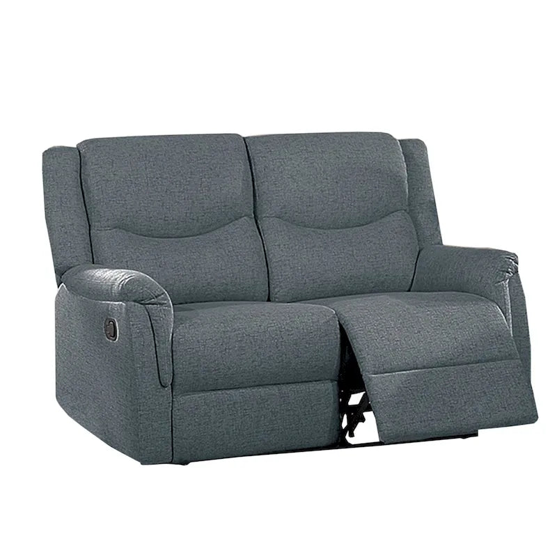 Causeuse inclinable manuelle recouverte d'un tissu façon toile de jute