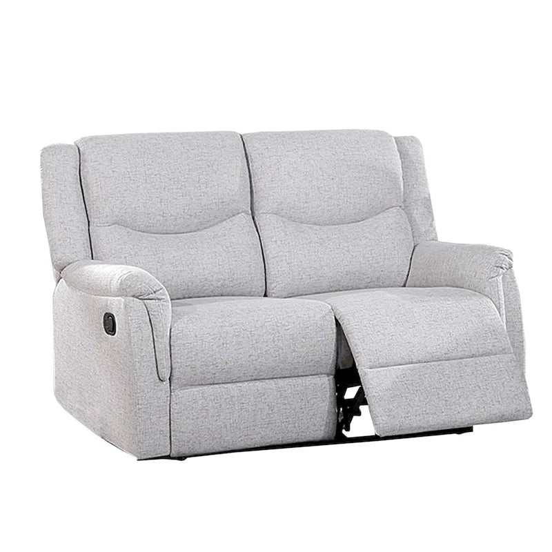 Causeuse inclinable manuelle recouverte d'un tissu façon toile de jute