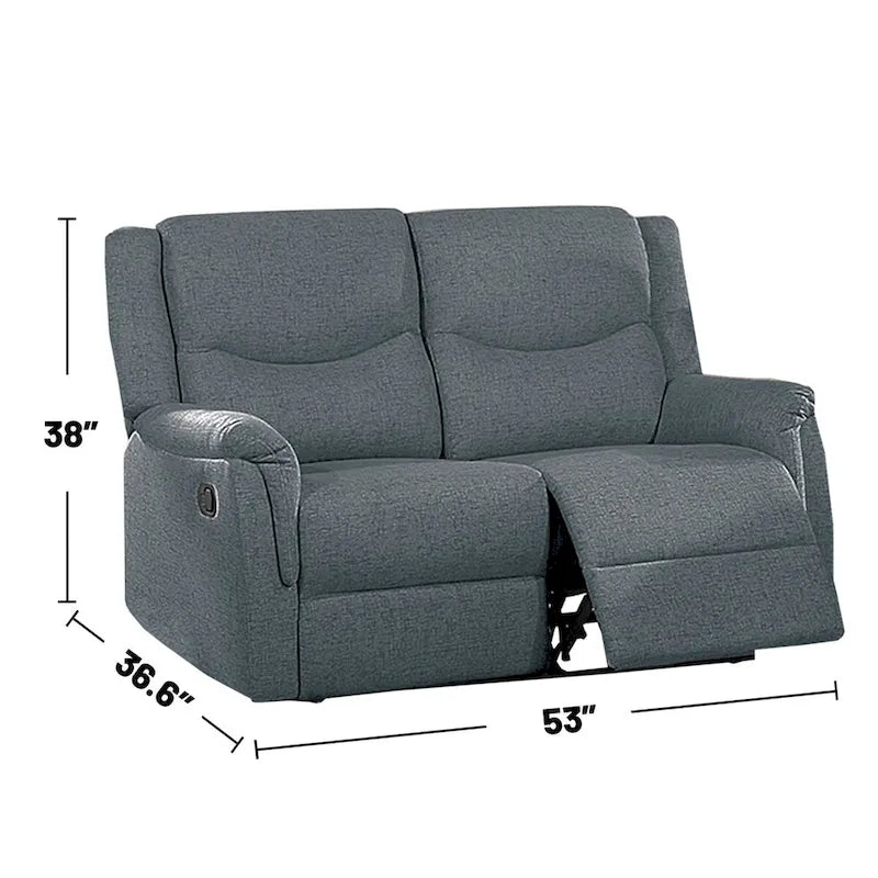 Causeuse inclinable manuelle recouverte d'un tissu façon toile de jute