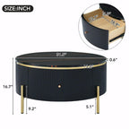 Table basse ronde moderne de 31,5 po avec grand tiroir de rangement