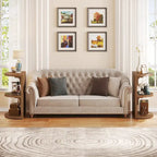 3-Tier Half-Moon End Table, Semi-circular Half-Round Side Table for Living Room