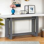 Console en bois avec plateau en béton d'inspiration industrielle, table d'entrée extra longue pour entrée, couloir, salon