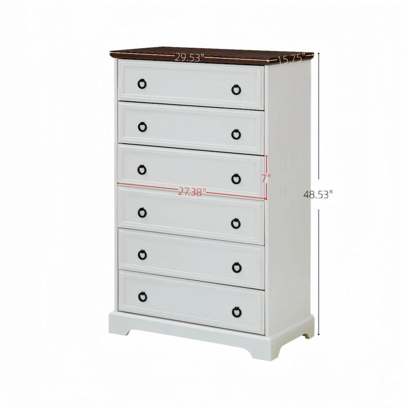Commode moderne à 6 tiroirs, commode de chambre, grande commode, organisateur de placard et rangement de vêtements