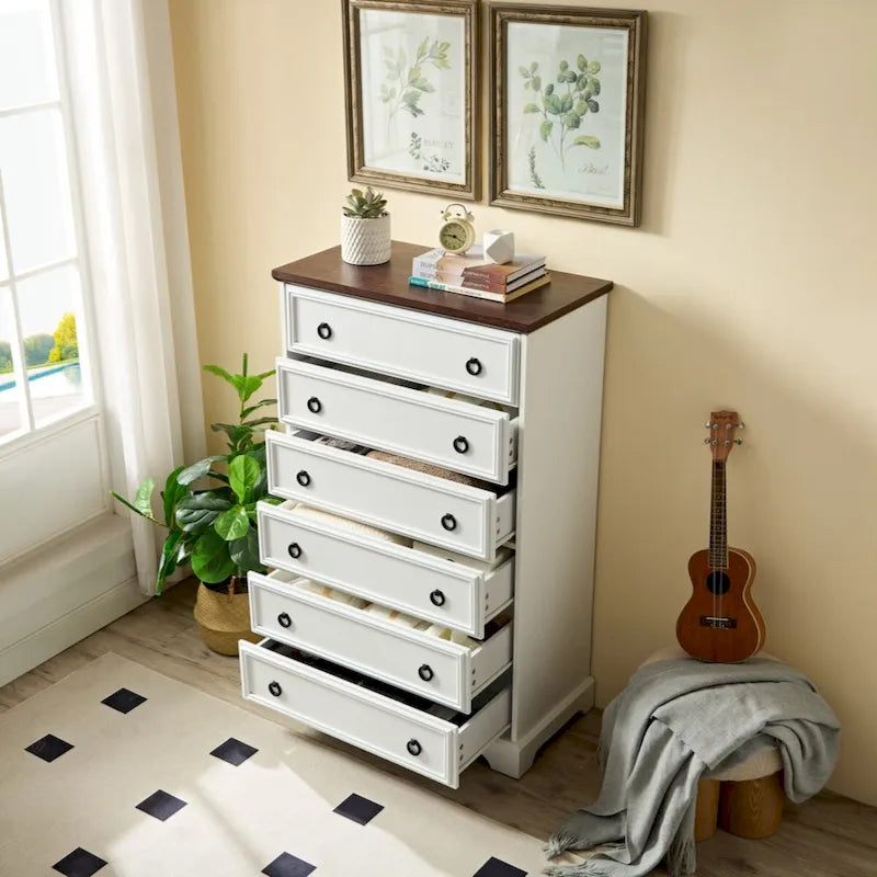 Commode moderne à 6 tiroirs, commode de chambre, grande commode, organisateur de placard et rangement de vêtements