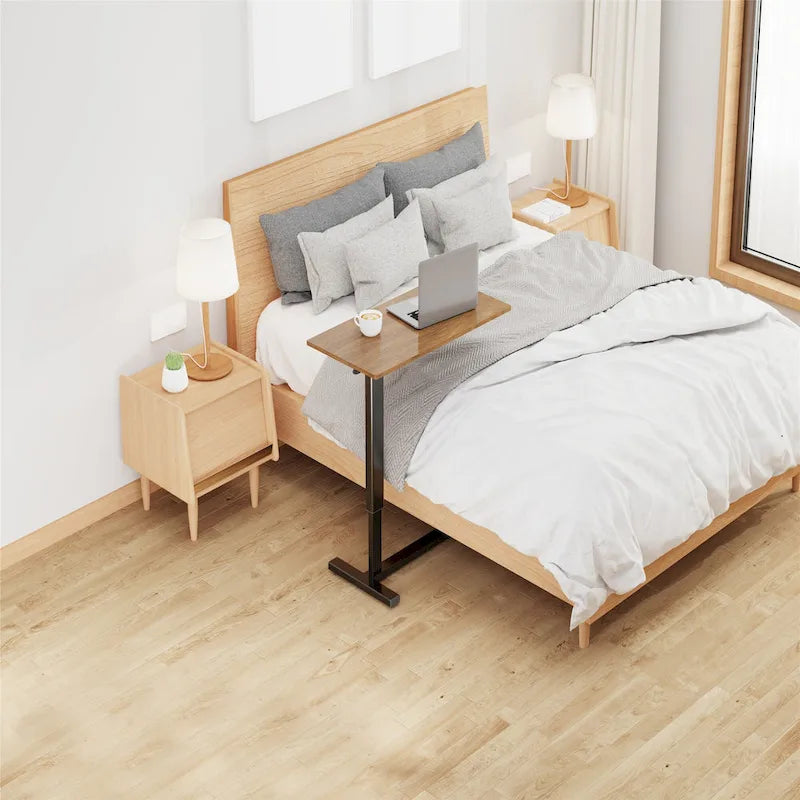 Table d'appoint de canapé réglable pour ordinateur portable en forme de C, table de chevet
